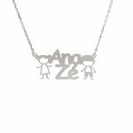 Colar Personalizado em Prata de Lei 925 com Nomes e Crianças